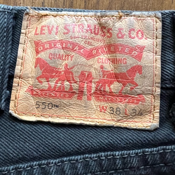 Men’s 550 Relaxed Fit Black Denim Jeans 38x34 - Picture 7 of 12